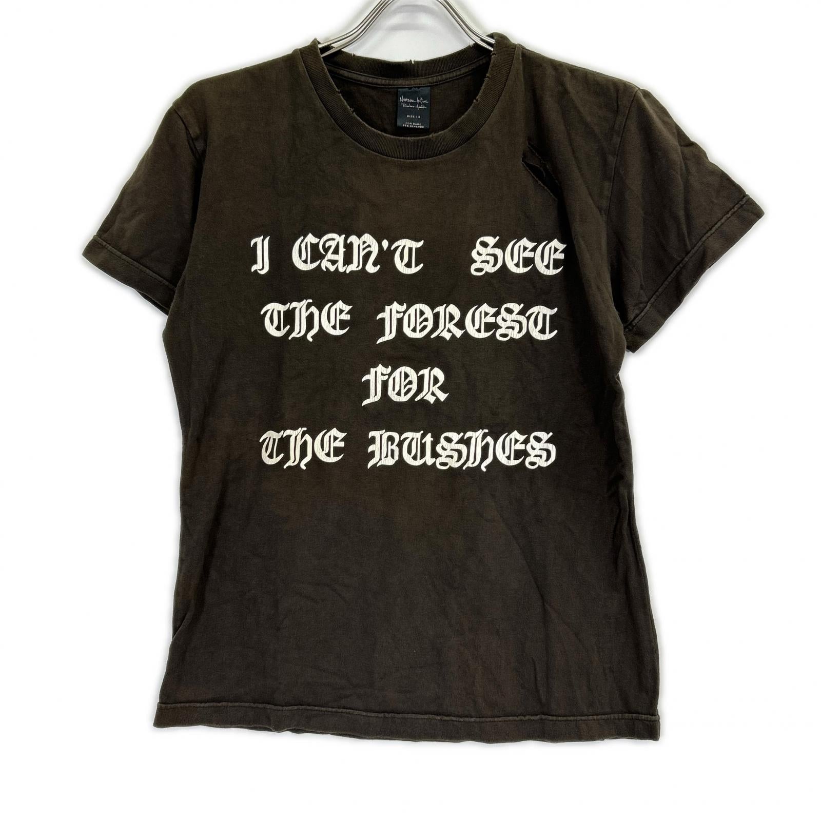 NUMBER (N)INE ナンバーナイン 04AW ブラウン GIVE期 ANTI-WAR ダメージTシャツ トップス