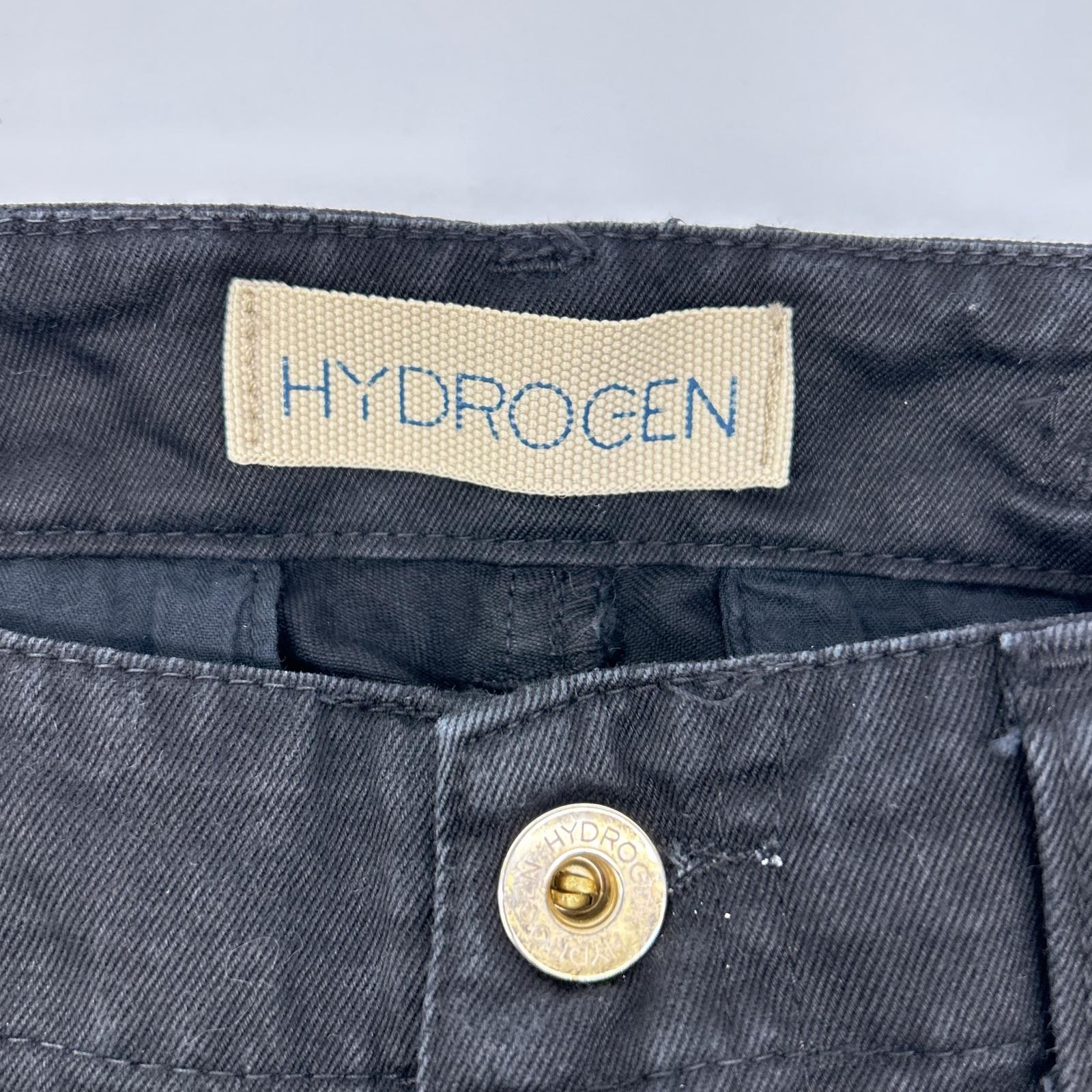 HYDROGEN ハイドロゲン ブラック コットン100 ロゴ入りカーゴパンツ ボトムス