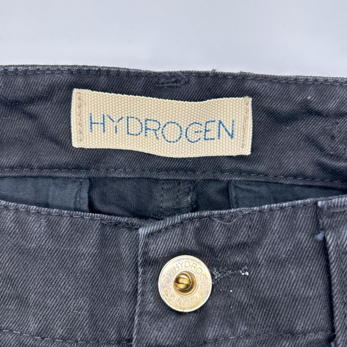 HYDROGEN ハイドロゲン ブラック コットン100 ロゴ入りカーゴパンツ ボトムス