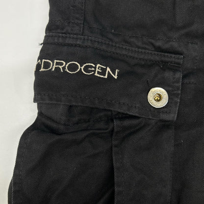 HYDROGEN ハイドロゲン ブラック コットン100 ロゴ入りカーゴパンツ ボトムス