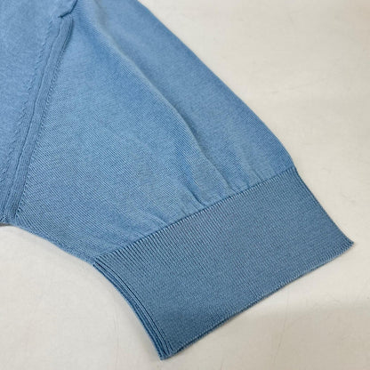 JOHN SMEDLEY ジョンスメドレー ブルー×ベージュ アイランドコットン クレリック ツートーンニットポロシャツ トップス
