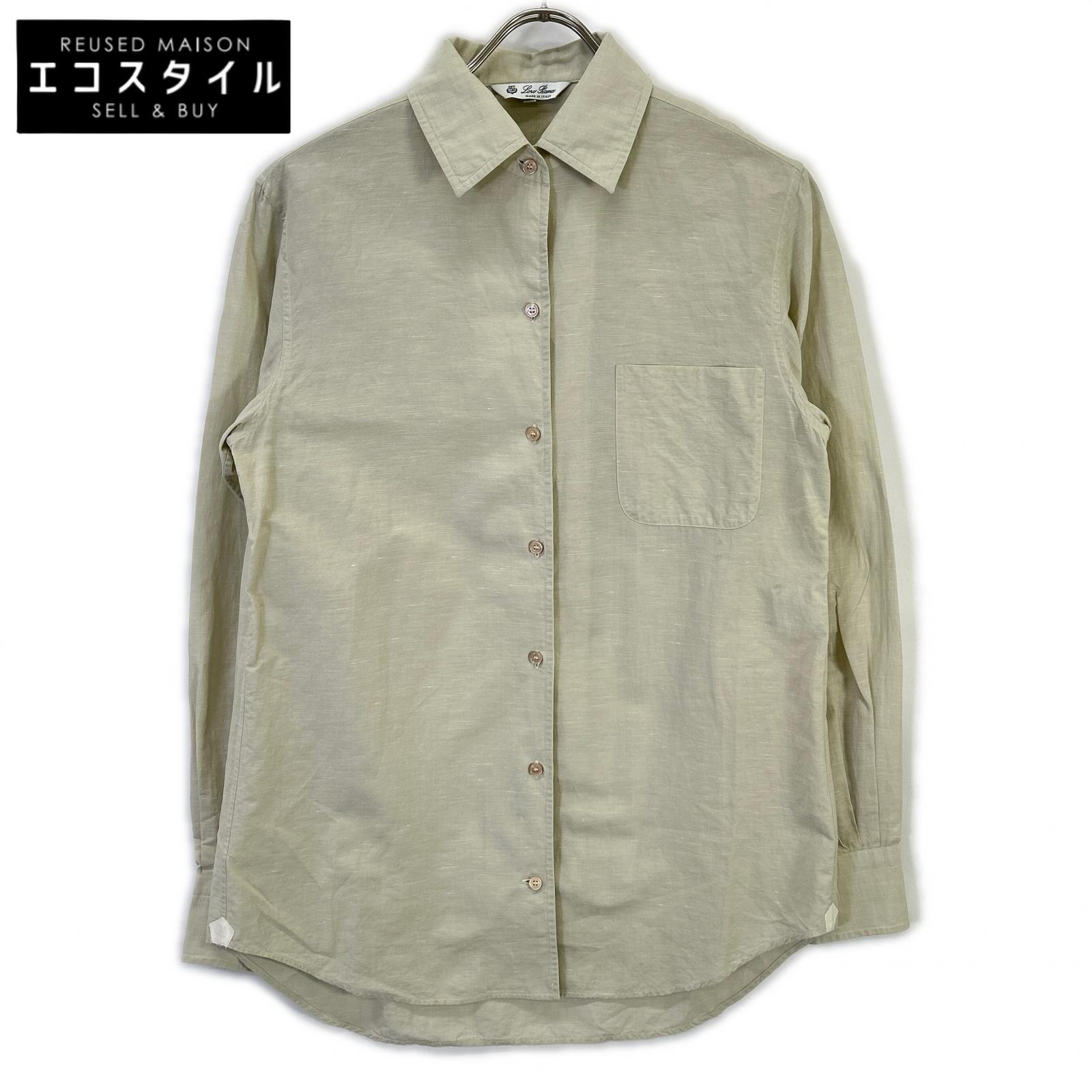 Loro Piana ロロピアーナ FAL1245 ベージュ コットンリネン アンドレシャツ トップス