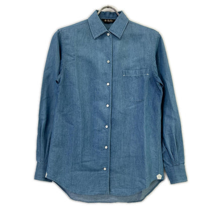 Loro Piana ロロピアーナ FAM2000 ライトブルー コットンリネン シャツ トップス