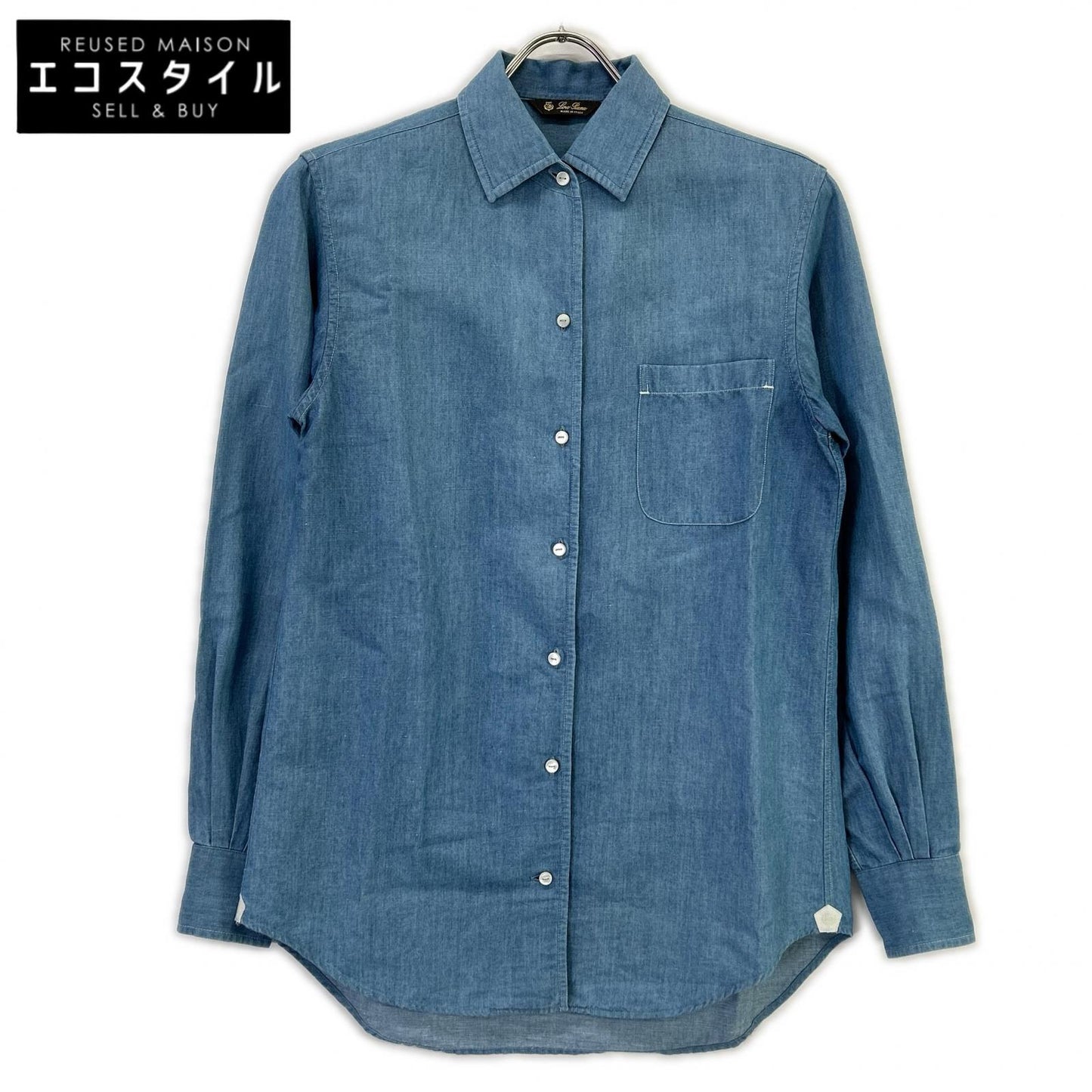 Loro Piana ロロピアーナ FAM2000 ライトブルー コットンリネン シャツ トップス