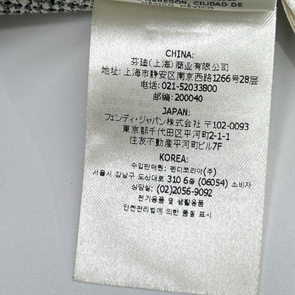 FENDI フェンディ FR6608 24年製 ホワイト×ブラック チェック バレルレックパンツ ボトムス