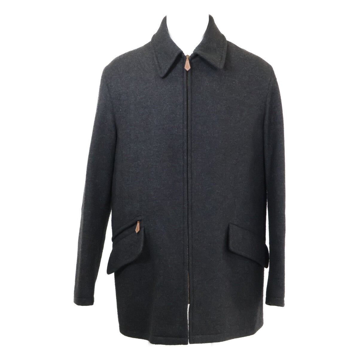 HERMES エルメス 【国内正規】カシミヤ100％ ジップアップ ハーフ コート