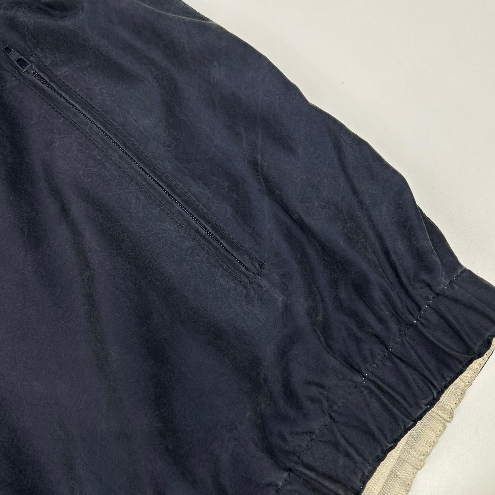 Kiton Kiton navy silk-nylon linen-lined zip-up jacket jacket