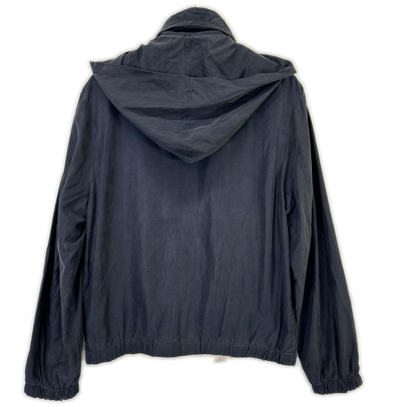 Kiton Kiton navy silk-nylon linen-lined zip-up jacket jacket