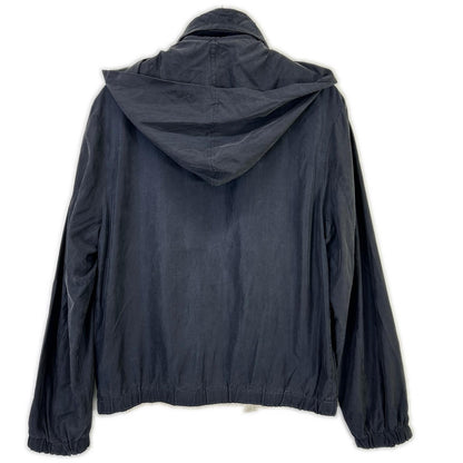 Kiton Kiton navy silk-nylon linen-lined zip-up jacket jacket