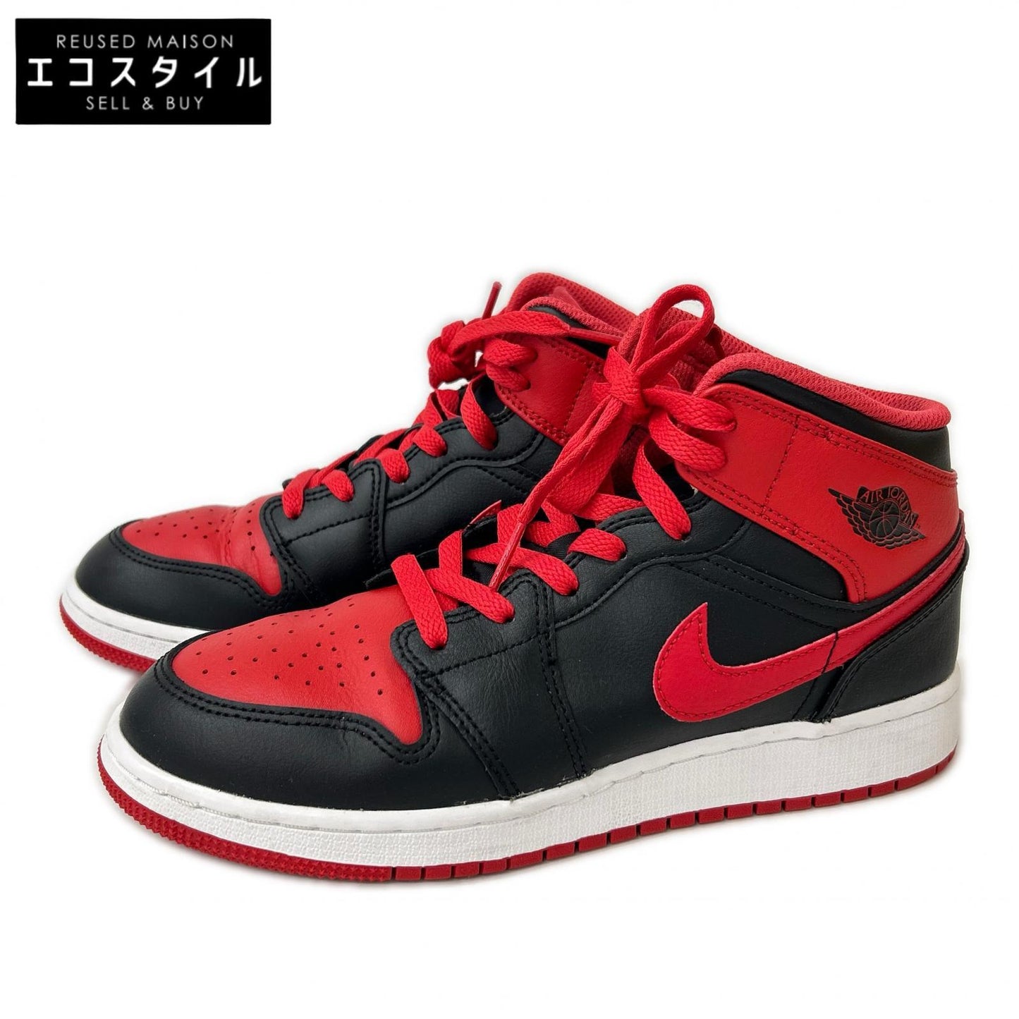 NIKE ナイキ 【新品同様】DQ8423-060 AIR JORDAN 1 MID GS Bred Toe ハイカットスニーカー シューズ