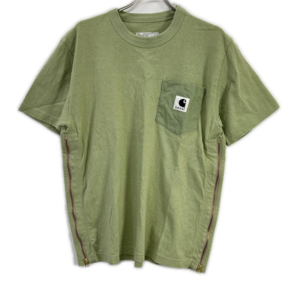 sacai サカイ 【×カーハート】24-0725S グリーン サイドジップポケットTシャツ トップス