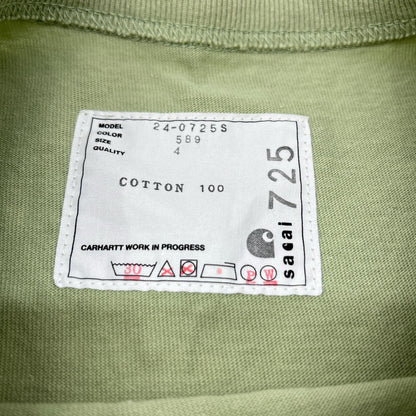 sacai サカイ 【×カーハート】24-0725S グリーン サイドジップポケットTシャツ トップス