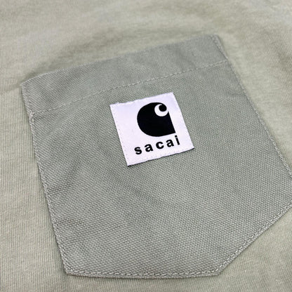 sacai サカイ 【×カーハート】24-0725S グリーン サイドジップポケットTシャツ トップス