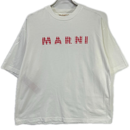 MARNI マルニ HUMU0223GP ホワイト チェックロゴ 半袖Tシャツ トップス