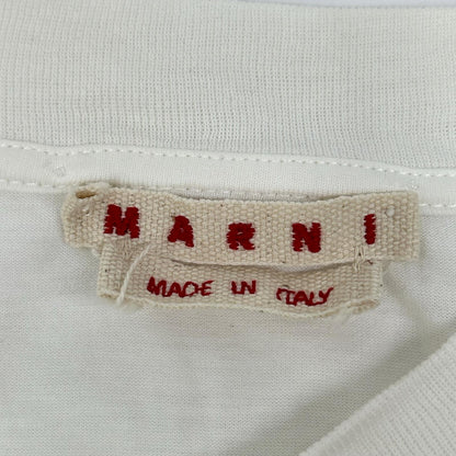MARNI マルニ HUMU0223GP ホワイト チェックロゴ 半袖Tシャツ トップス