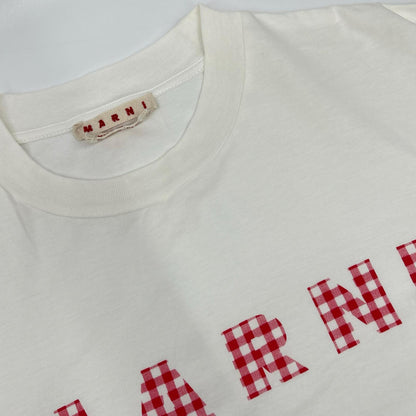 MARNI マルニ HUMU0223GP ホワイト チェックロゴ 半袖Tシャツ トップス