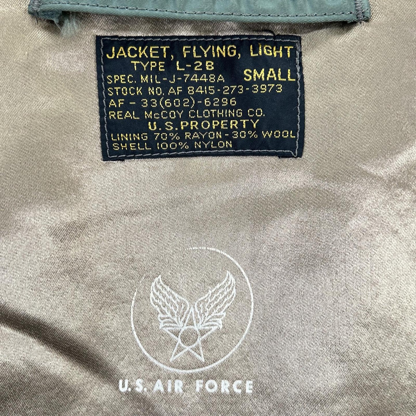 THE REAL MCCOY'S ザリアルマッコイズ MIL-J-7448A 復刻カーキ L-2B フライトジャケット ジャケット