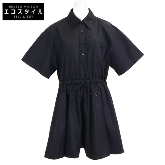 PRADA プラダ 国内正規 25年製 23X731 トライアングルロゴ Re-Nylon 半袖フレアミニドレス ワンピース