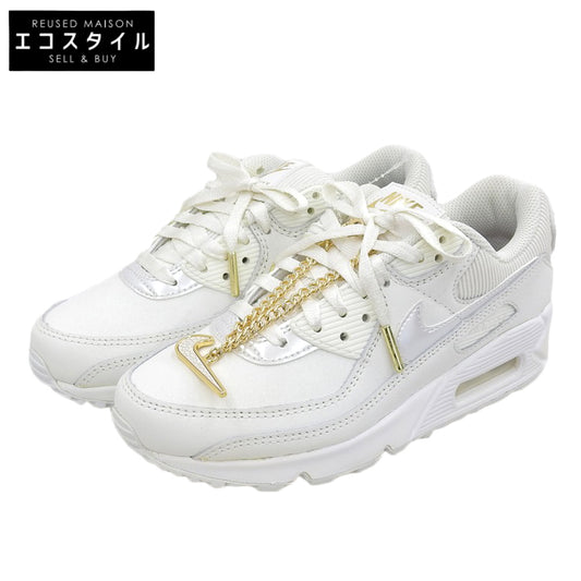 NIKE ナイキ 新品同様 ウィメンズ エア マックス 90 Swoosh Chain レディース サミットホワイト/ダークビートルート 23cm DC1161-100 シューズ