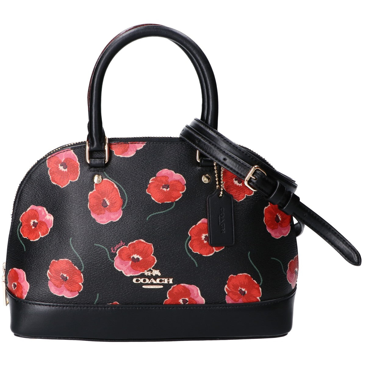 COACH コーチ F39710 ブラック 花柄 2WAYバッグ ショルダーバッグ