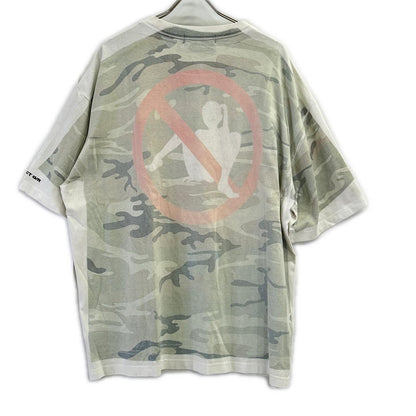 PROJECT G/R プロジェクトジーアール ホワイト×グリーン CAMO TROMPE-L'OEIL T-SHIRT トップス