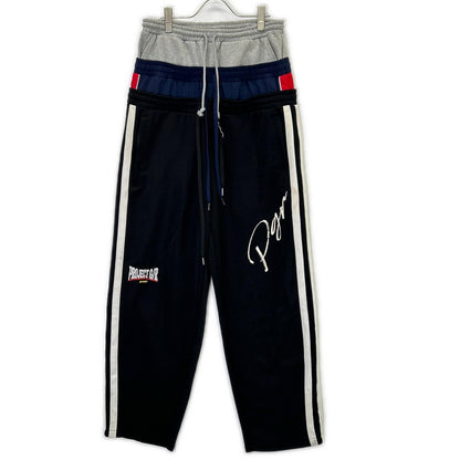 PROJECT G/R プロジェクトジーアール ブラック 3 LAYERED TRACK PANTS ボトムス
