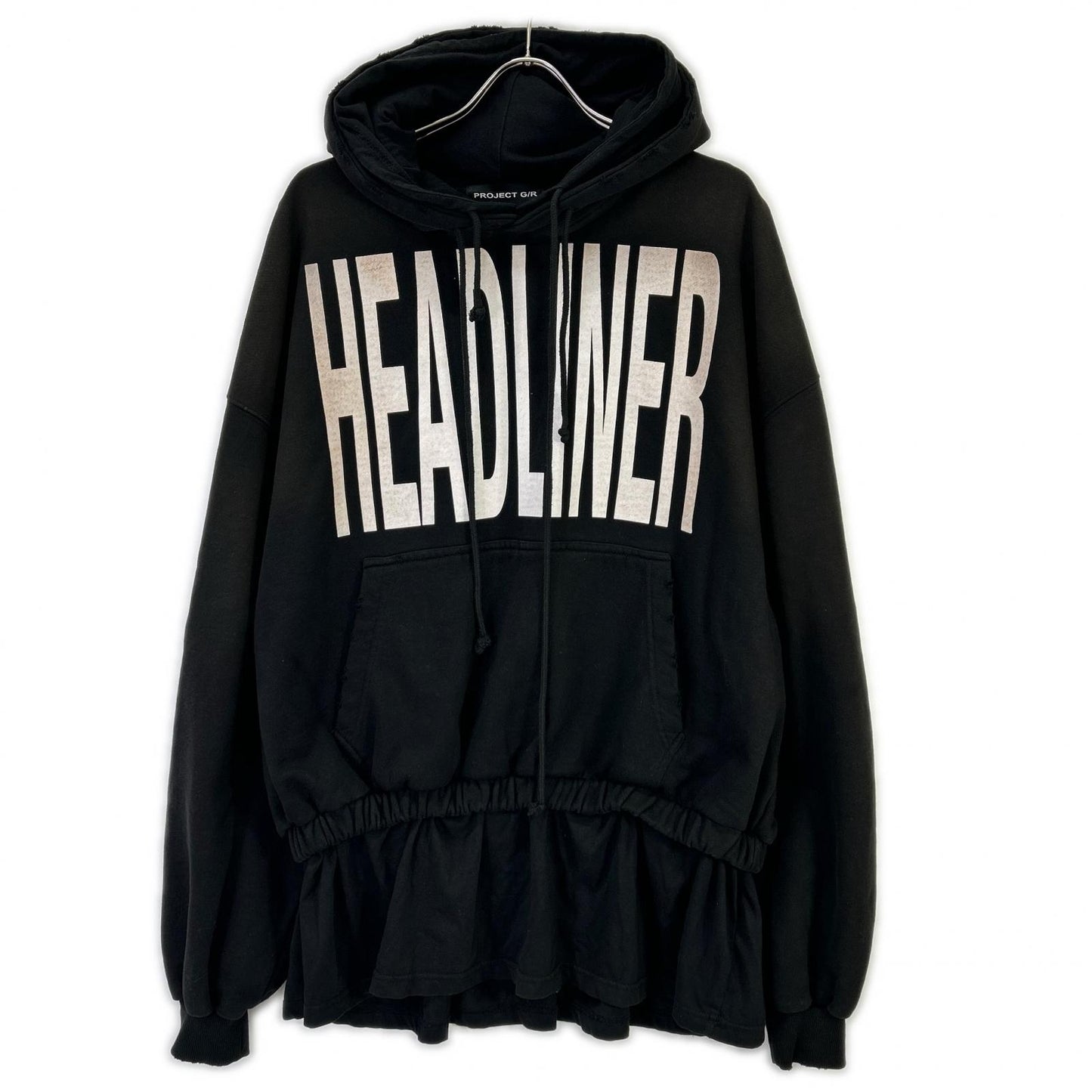 PROJECT G/R プロジェクトジーアール ブラック DOUBLE LAYERED HOODIE トップス