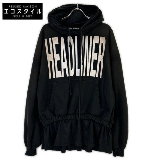 PROJECT G/R プロジェクトジーアール ブラック DOUBLE LAYERED HOODIE トップス