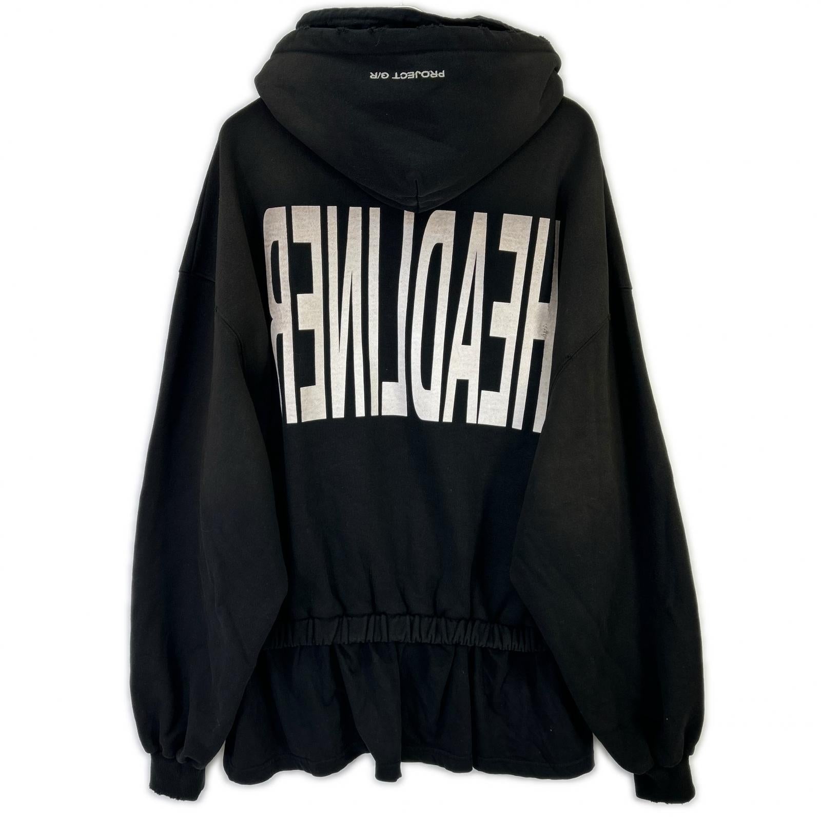 PROJECT G/R プロジェクトジーアール ブラック DOUBLE LAYERED HOODIE トップス