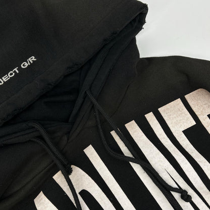 PROJECT G/R プロジェクトジーアール ブラック DOUBLE LAYERED HOODIE トップス