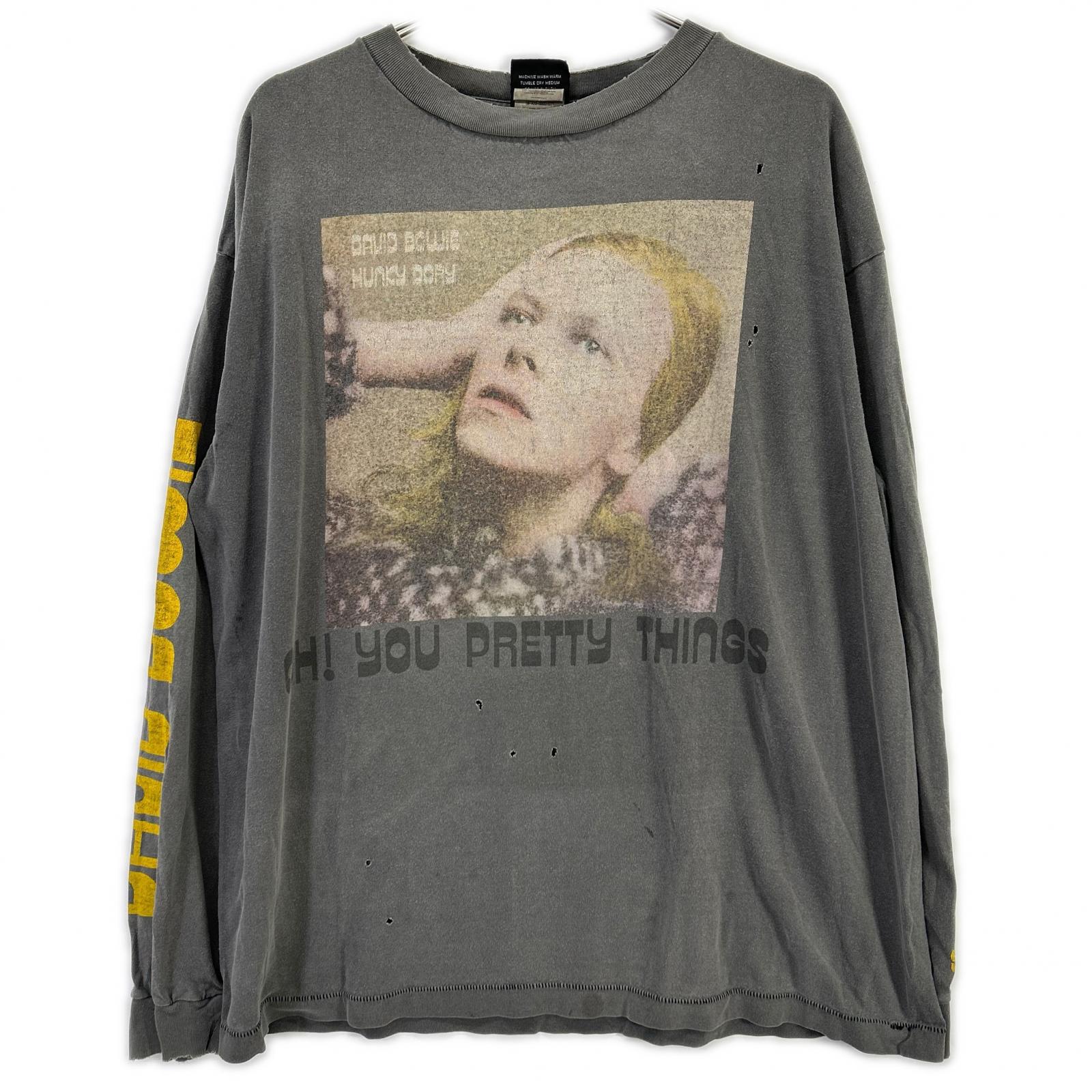 SAINT MICHAEL セントマイケル SM-A22-0000-075 グレー DAVID BOWIE 長袖Tシャツ トップス