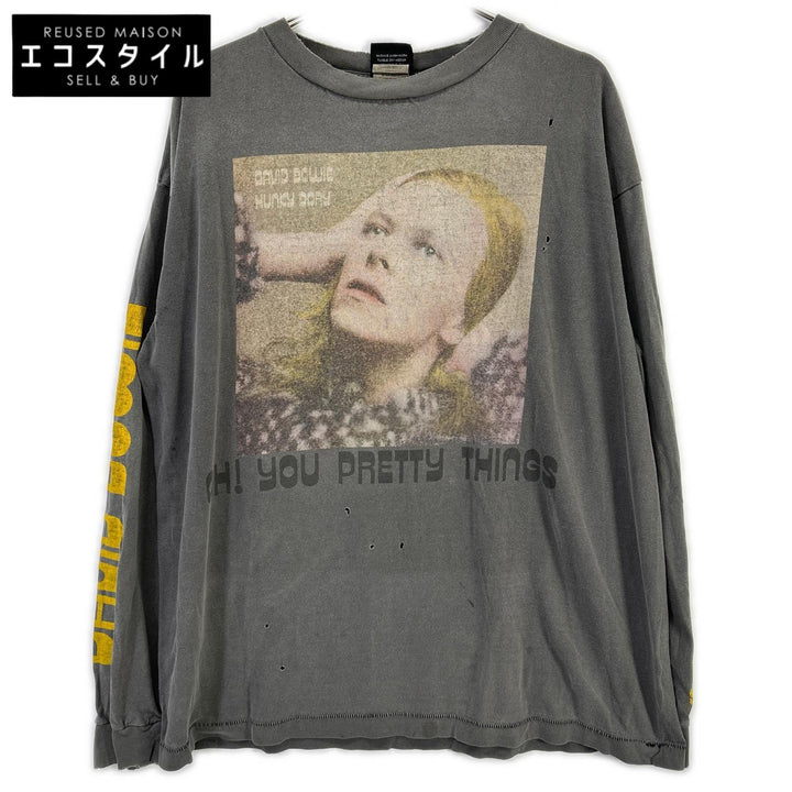 SAINT MICHAEL セントマイケル SM-A22-0000-075 グレー DAVID BOWIE 長袖Tシャツ トップス