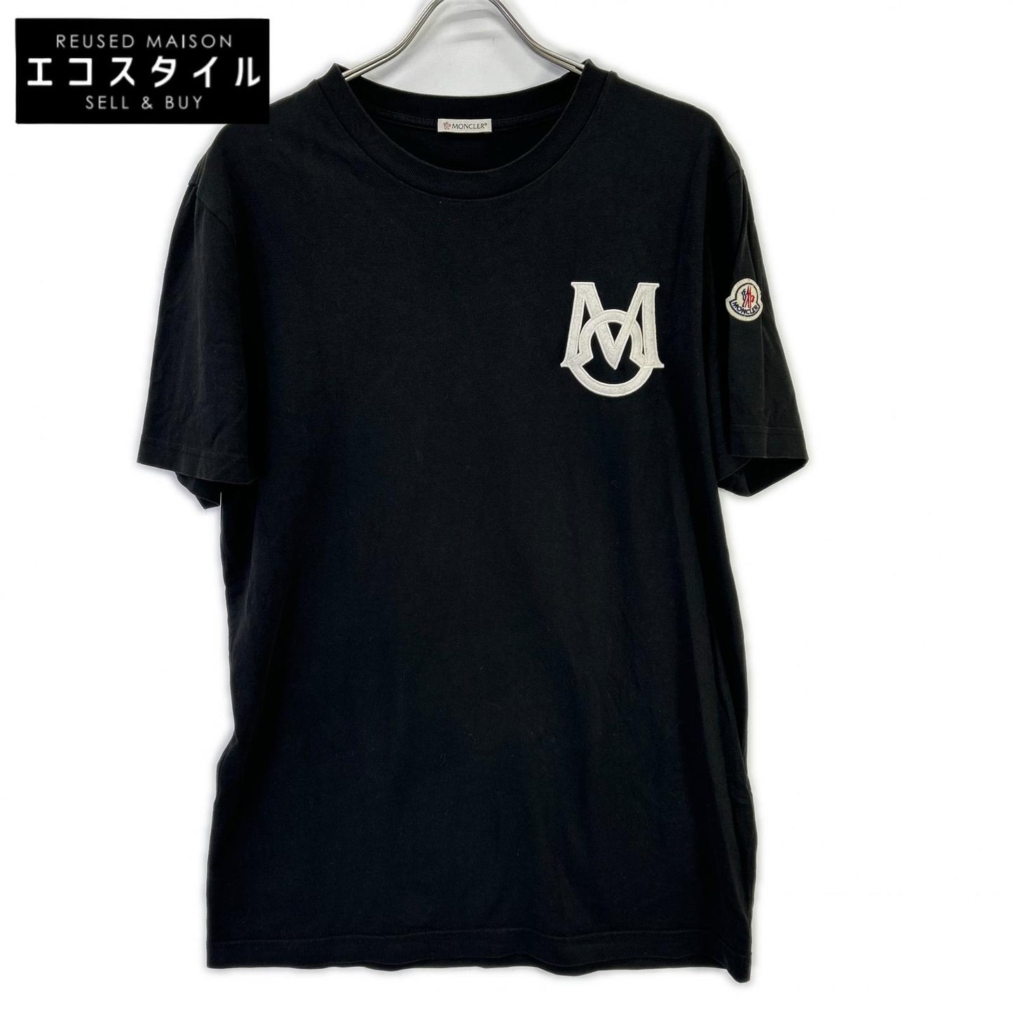 MONCLER モンクレール 23SS ブラック ロゴワッペン 半袖Tシャツ トップス