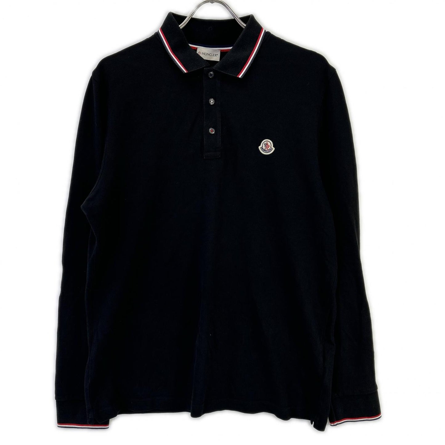 MONCLER モンクレール ブラック MAGLIA ロゴワッペン L/Sポロシャツ トップス