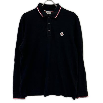 MONCLER モンクレール ブラック MAGLIA ロゴワッペン L/Sポロシャツ トップス