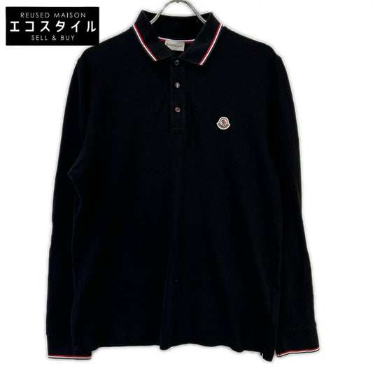 MONCLER モンクレール ブラック MAGLIA ロゴワッペン L/Sポロシャツ トップス
