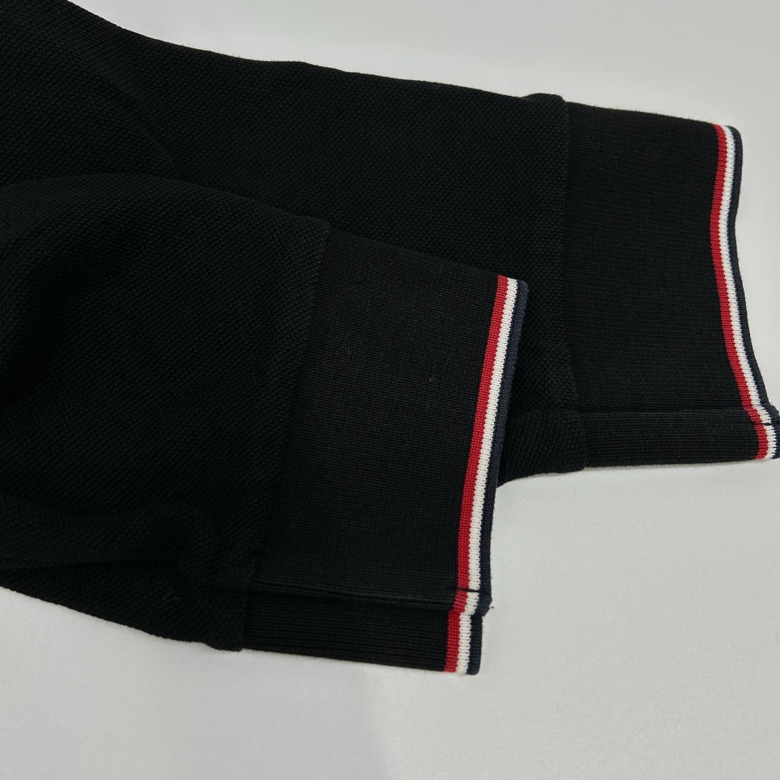 MONCLER モンクレール ブラック MAGLIA ロゴワッペン L/Sポロシャツ トップス