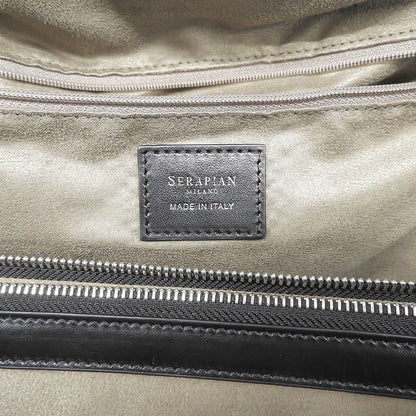 SERAPIAN セラピアン SECRET STEPANコットンキャンバス レザー トートバッグ メンズ ネイビー トートバッグ