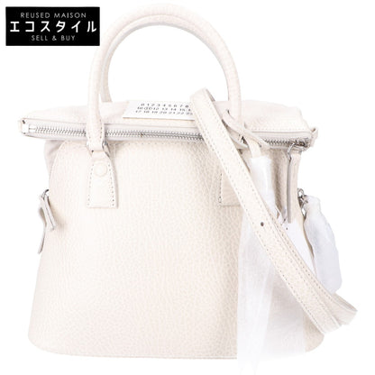 Maison margiela メゾンマルジェラ S56WG0082 ホワイト×ベージュ 5ACミニ 2WAYハンドバッグ ショルダーバッグ