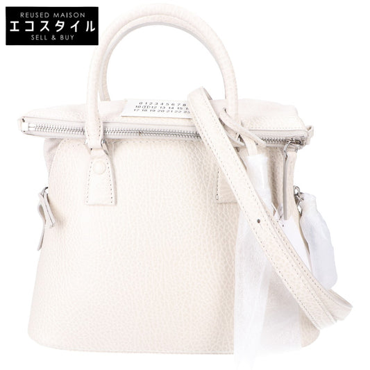 Maison margiela メゾンマルジェラ S56WG0082 ホワイト×ベージュ 5ACミニ 2WAYハンドバッグ ショルダーバッグ