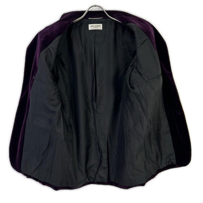 SAINT LAURENT PARIS サンローランパリ 689562 21年製 パープル ベロア 1B ピークドラペル パイリング テーラードジャケット ジャケット