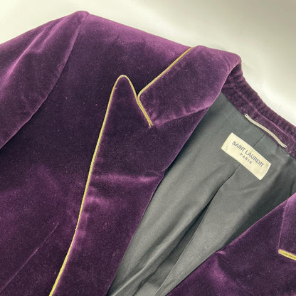 SAINT LAURENT PARIS サンローランパリ 689562 21年製 パープル ベロア 1B ピークドラペル パイリング テーラードジャケット ジャケット
