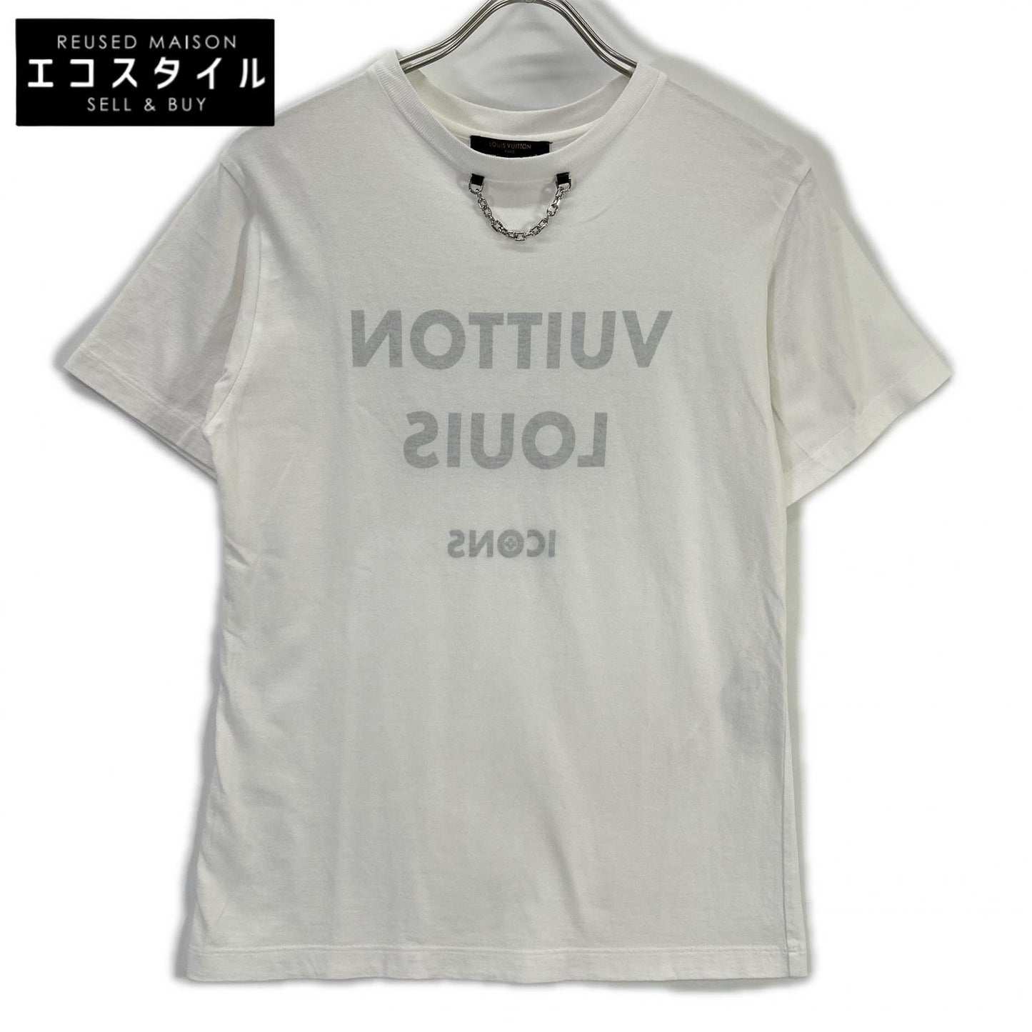 LOUIS VUITTON ルイヴィトン 1A5TRP ホワイト チェーンデザイン 半袖Tシャツ トップス