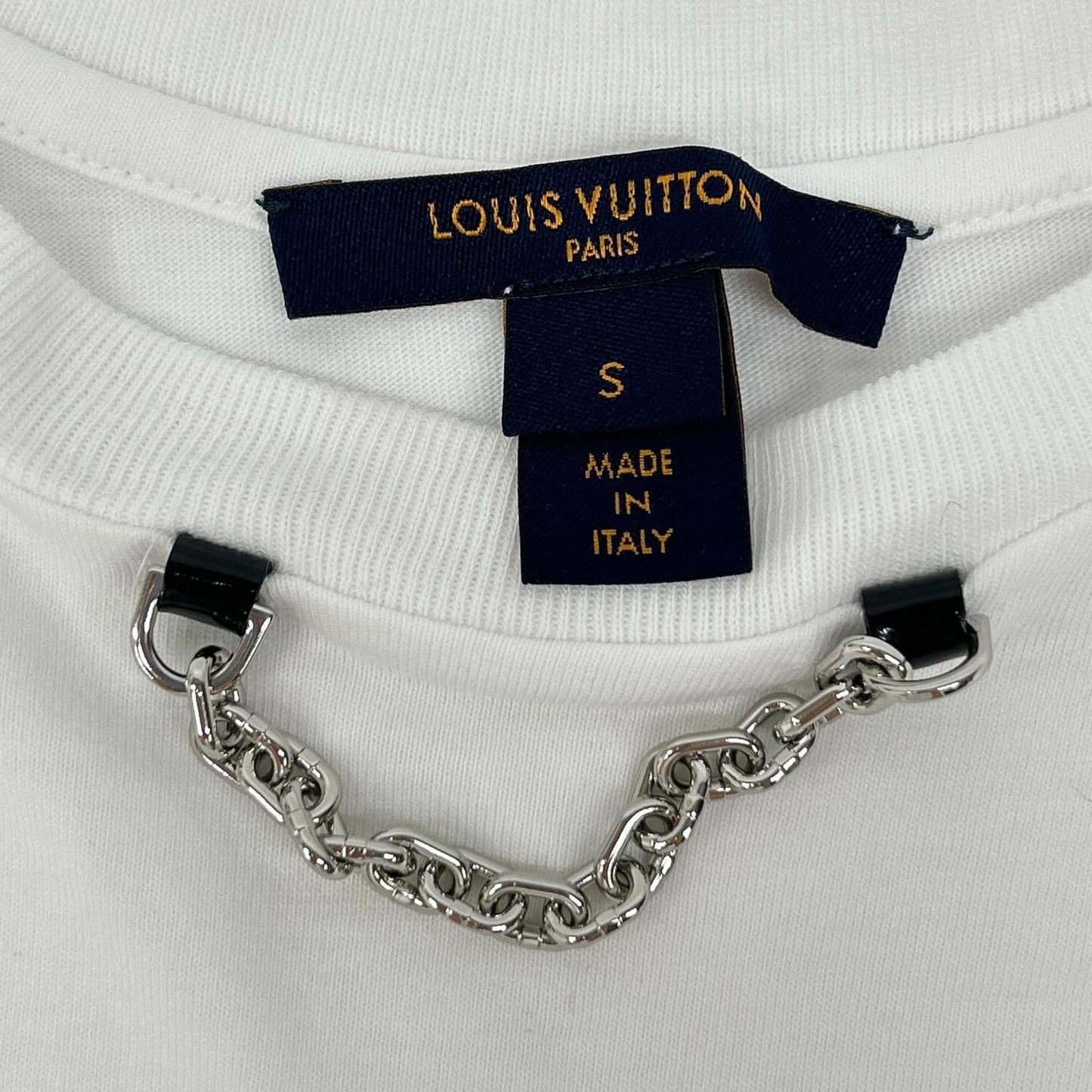 LOUIS VUITTON ルイヴィトン 1A5TRP ホワイト チェーンデザイン 半袖Tシャツ トップス