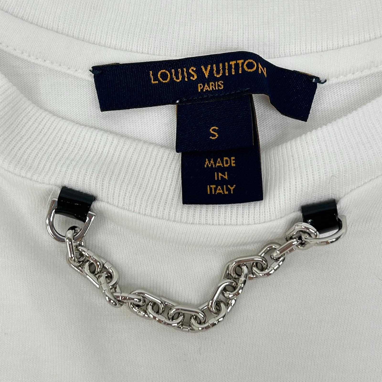 LOUIS VUITTON ルイヴィトン 1A5TRP ホワイト チェーンデザイン 半袖Tシャツ トップス