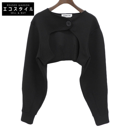 HeRIN.CYE ヘリン 美品 Feels round hem tops ボレロ トップス レディース 黒 ブラック FREE トップス
