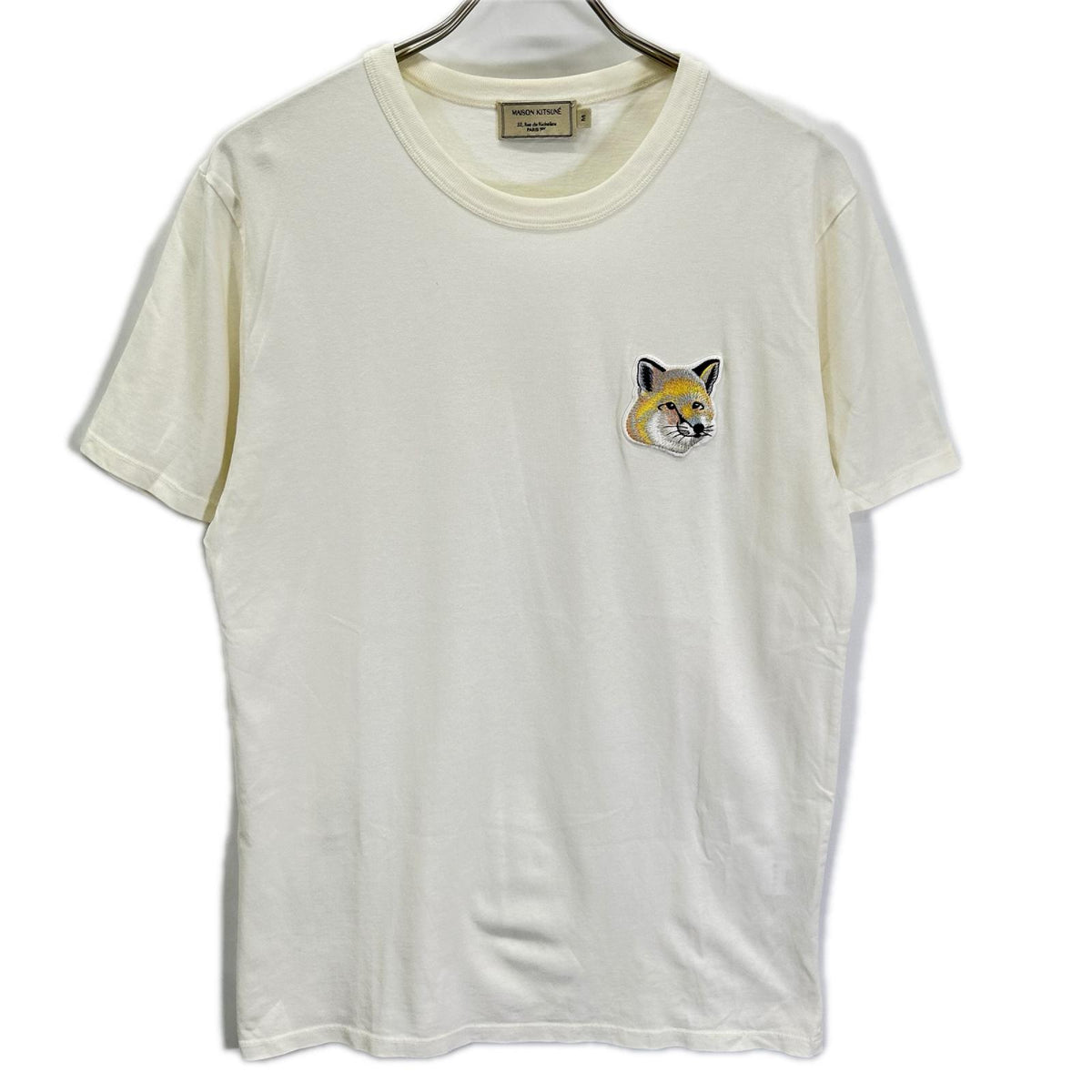 MAISON KITSUNE メゾンキツネ EM00154KJ0008 ホワイト ビッグ パステルフォックスヘッド 半袖Tシャツ トップス