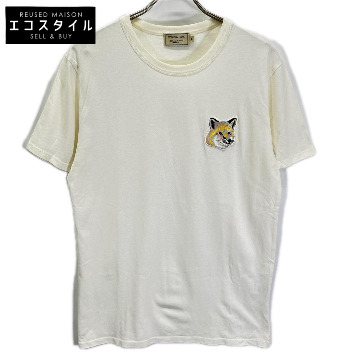 MAISON KITSUNE メゾンキツネ EM00154KJ0008 ホワイト ビッグ パステルフォックスヘッド 半袖Tシャツ トップス