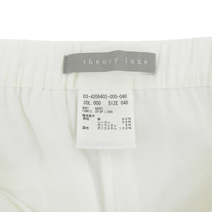 theory luxe セオリーリュクス リネン混 タック スリット スラックス ボトムス レディース ホワイト 40 24年 ボトムス