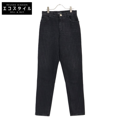 CHANEL シャネル 【美品/国内正規】20K P65455V61295 ストライプ ココマークボタン デニムパンツ ボトムス